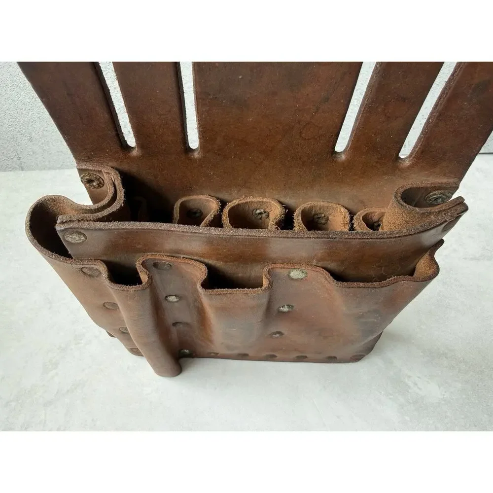 Vintage Leather Tool Pouch Bell System D Telephone Lineman Handyman Belt Loops